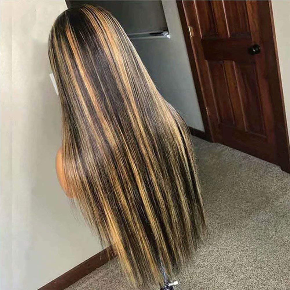 1B/27# Highlight Colored 13x4 13x6 5x5 Lace Front Closure Human Hair Wigs Straight