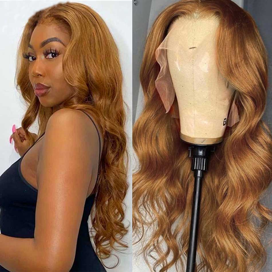 Ginger Blonde Colored 13x4 13x6 5x5 Lace Front Closure Human Hair Wigs Body Wave Frontal Wigs