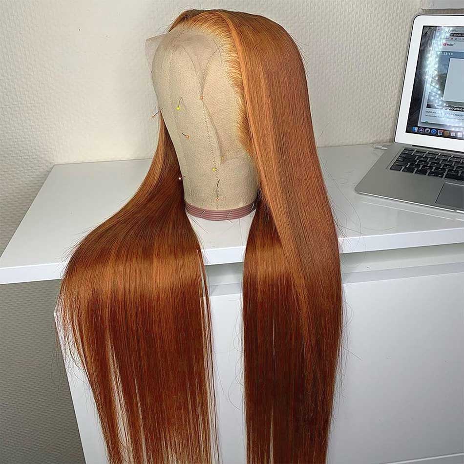 Ginger Blonde Colored 13x4 13x6 5x5 Lace Front Closure Human Hair Wigs Straight Frontal Wigs