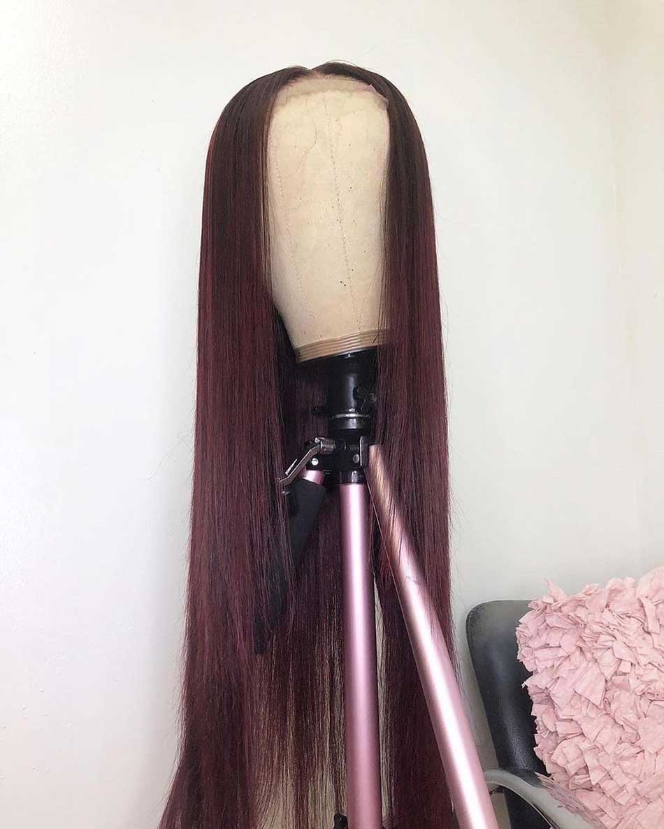 99j Colored 13x4 13x6 5x5 Lace Front Closure Human Hair Wigs Straight Frontal Wigs