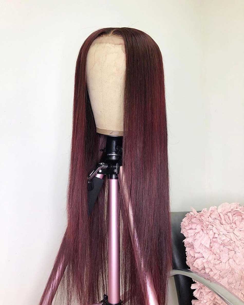 99j Colored 13x4 13x6 5x5 Lace Front Closure Human Hair Wigs Straight Frontal Wigs