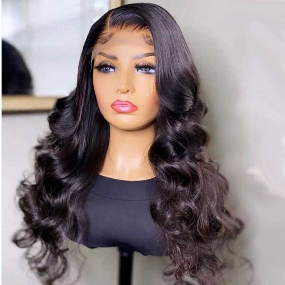 180% 4x4 5x5 Lace Closure Human Hair Wigs Body Wave 100% Remy Human Hair Transparent Lace Wigs