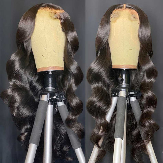 180% 4x4 5x5 Lace Closure Human Hair Wigs Body Wave 100% Remy Human Hair Transparent Lace Wigs