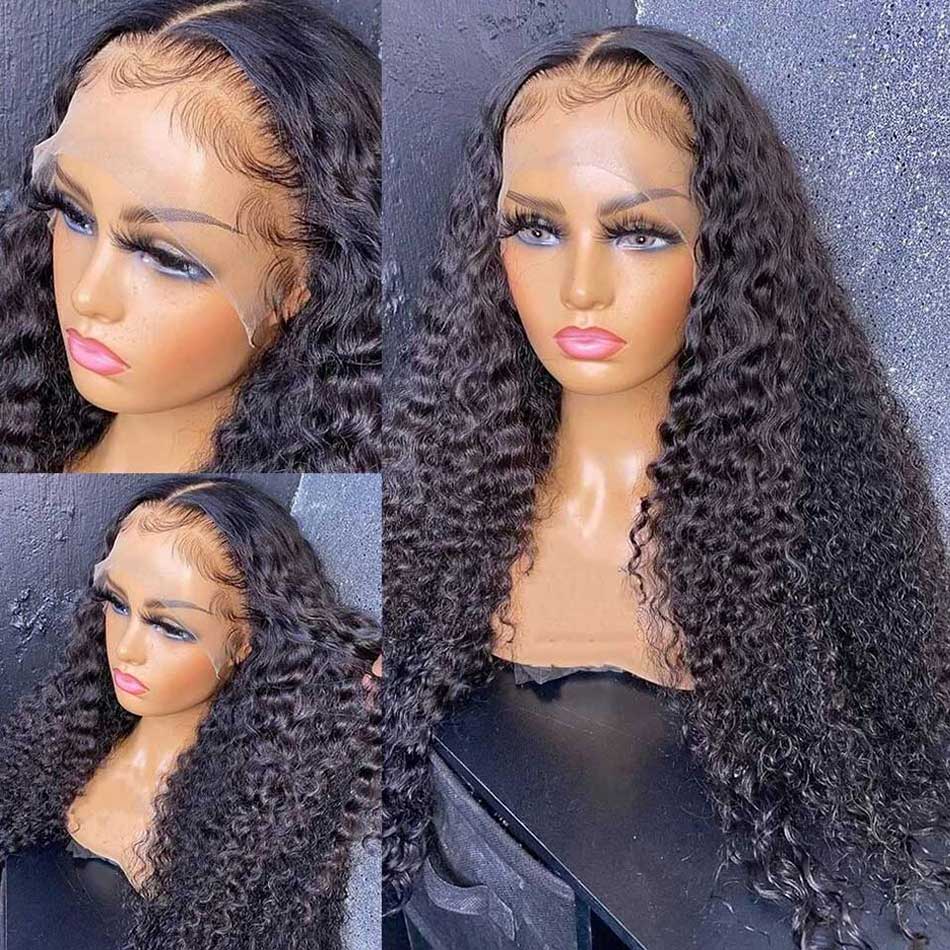 180% 13x4 13x6 Lace Front Human Hair Wigs Jerry Curly 100% Remy Human Hair Frontal Wigs