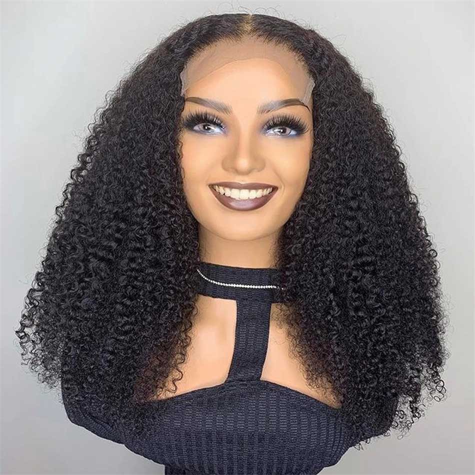 180% 13x4 13x6 Lace Front Human Hair Wigs Kinky Curly 100% Remy Human Hair Frontal Wigs Full%Bouncy