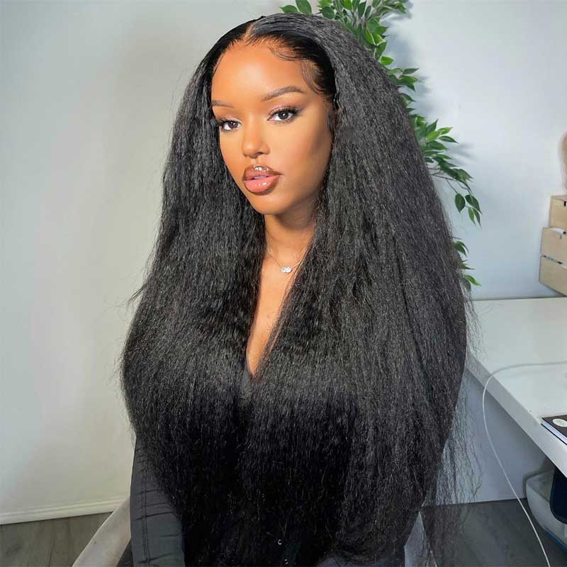 180% 13x4 13x6 Lace Front Human Hair Wigs Kinky Straight 100% Remy Human Hair Frontal Wigs